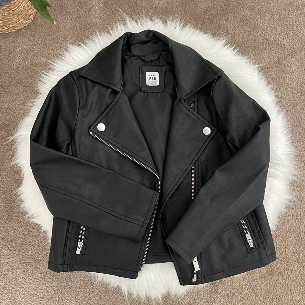 Girls Faux-Leather Moto Jacket